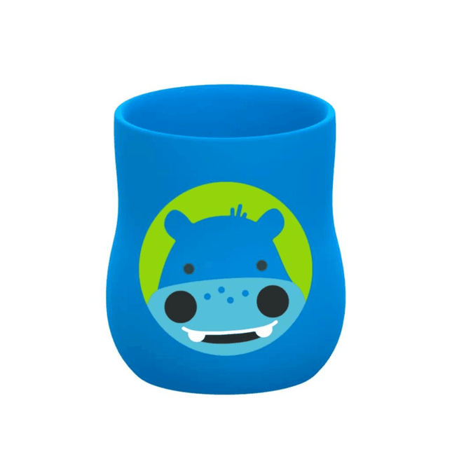 Marcus & Marcus - Silicone Baby Training Cup (4oz) Lucas the Hippo- Blue-1875027511906275328