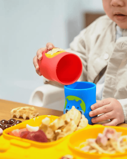 Marcus & Marcus - Silicone Baby Training Cup (4oz) Lucas the Hippo- Blue-1875027511910469634