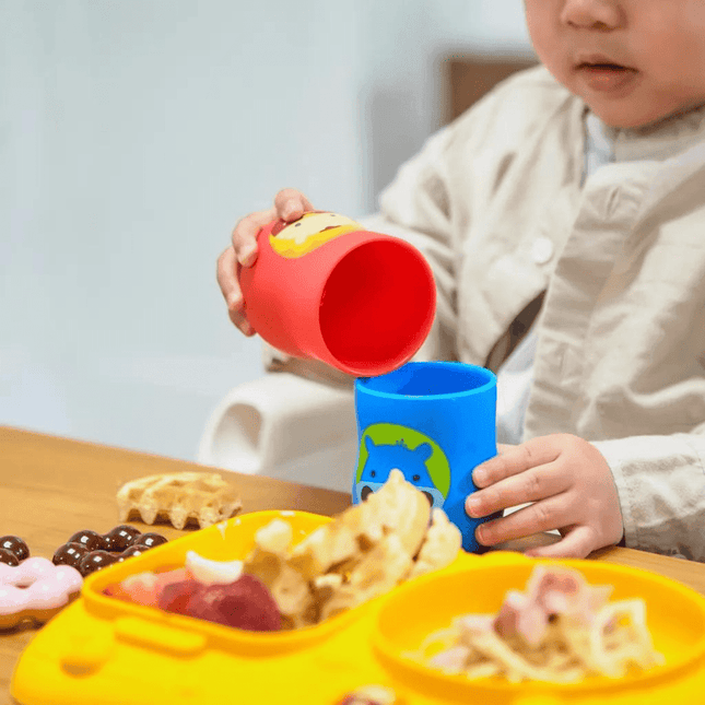 Marcus & Marcus - Silicone Baby Training Cup (4oz) Lucas the Hippo- Blue-1875027511910469634