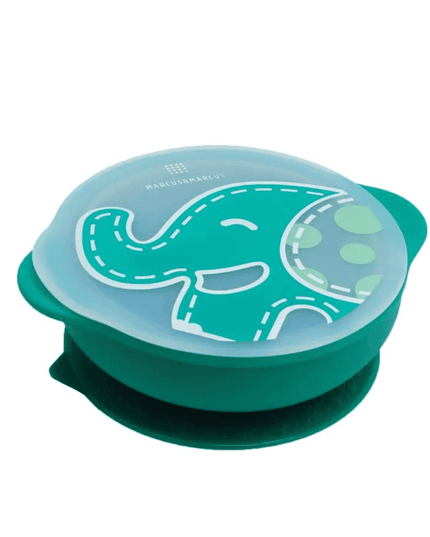 Marcus & Marcus - Sunction Bowl with Lid Ollie the Elephant green-1875027468293902336
