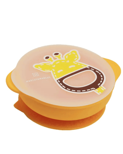 Marcus & Marcus - Sunction Bowl with Lid Lola the Giraffe-Yellow-1875027468893687808