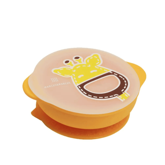 Marcus & Marcus - Sunction Bowl with Lid Lola the Giraffe-Yellow-1875027468893687808