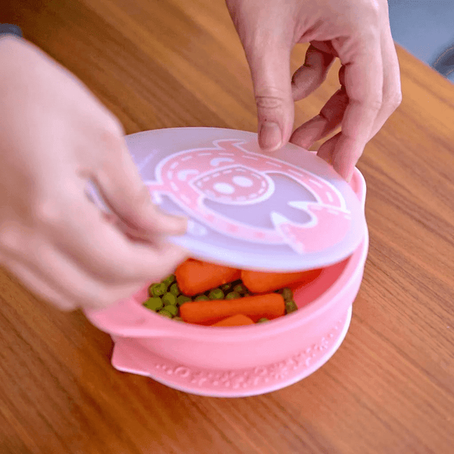 Marcus & Marcus - Sunction Bowl with Lid Pocky the Pig-Pink-1875027468595892227