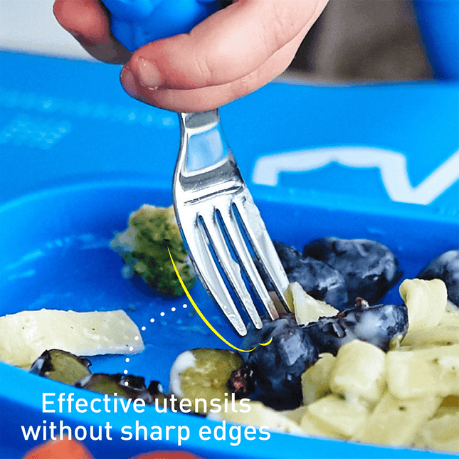 Marcus & Marcus-Toddler Silicone Mealtime Gift Set Lucas the Hippo- Blue-1875027472341405699