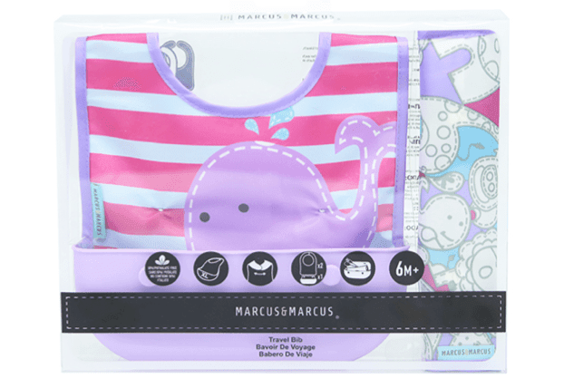 Marcus & Marcus - travel bib Willo the Whale-Purple-1875027426824818690