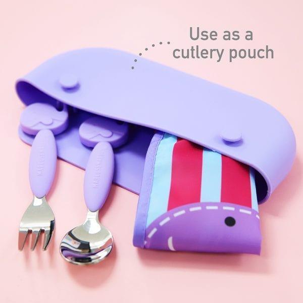 Marcus & Marcus - travel bib Lucas the Hippo- Blue-1875027518390669316