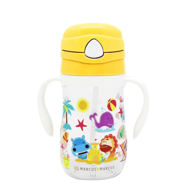Marcus & Marcus-Tritan Straw Drink Bottle Lola the Giraffe-Yellow-1875027476296634368