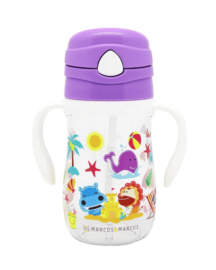 Marcus & Marcus-Tritan Straw Drink Bottle Willo the Whale-Purple-1875027476468600832