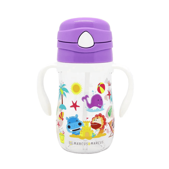 Marcus & Marcus-Tritan Straw Drink Bottle Willo the Whale-Purple-1875027476468600832