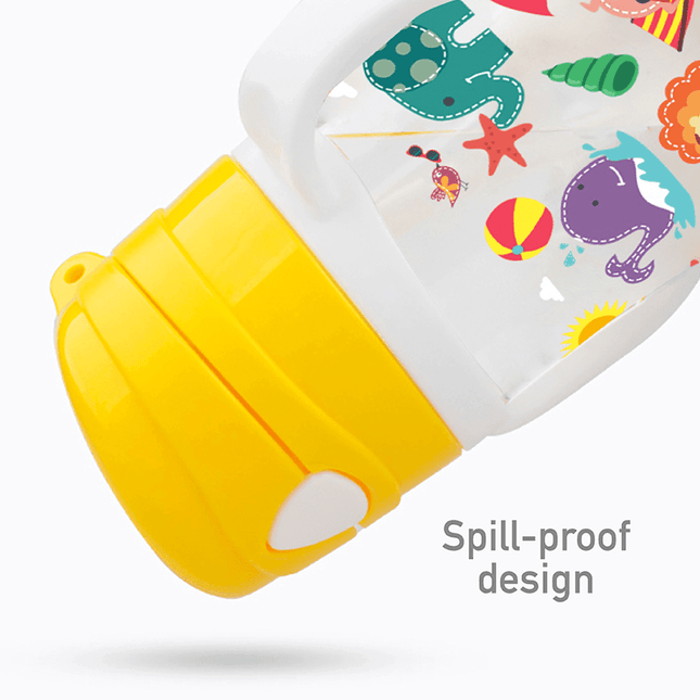 Marcus & Marcus-Tritan Straw Drink Bottle Lola the Giraffe-Yellow-1875027476296634371