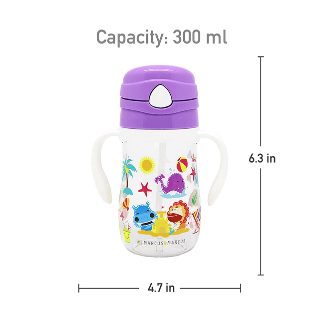 Marcus & Marcus-Tritan Straw Drink Bottle Lola the Giraffe-Yellow-1875027476296634372