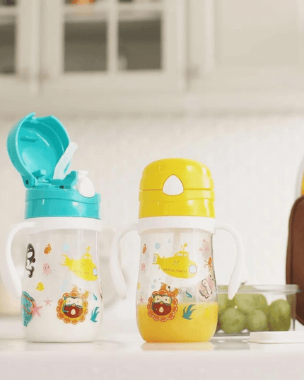 Marcus & Marcus-Tritan Straw Drink Bottle Lola the Giraffe-Yellow-1875027476296634373
