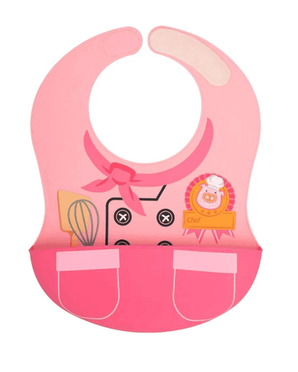 Marcus & Marcus -Wide Coverage Creative Toddler Bibs Pocky Pink-1875027445539803136