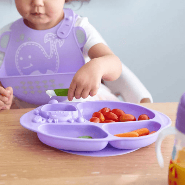 Marcus & Marcus -Yummy Dips Suction Divided Plate Marcus theLion- Red-1875027462681923590