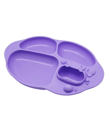Marcus & Marcus -Yummy Dips Suction Divided Plate Lucas the Hippo- Blue-1875027463151685632