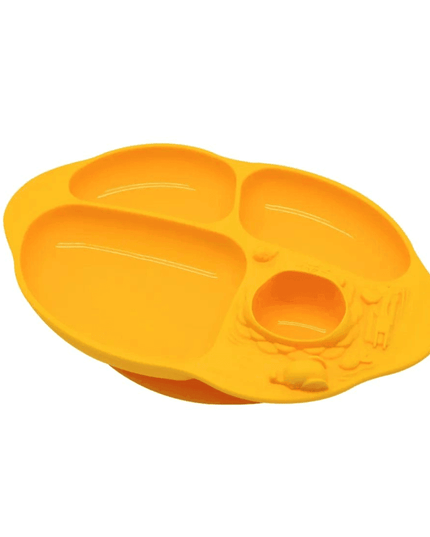 Marcus & Marcus -Yummy Dips Suction Divided Plate Lola the Giraffe-Yellow-1875027463302680577
