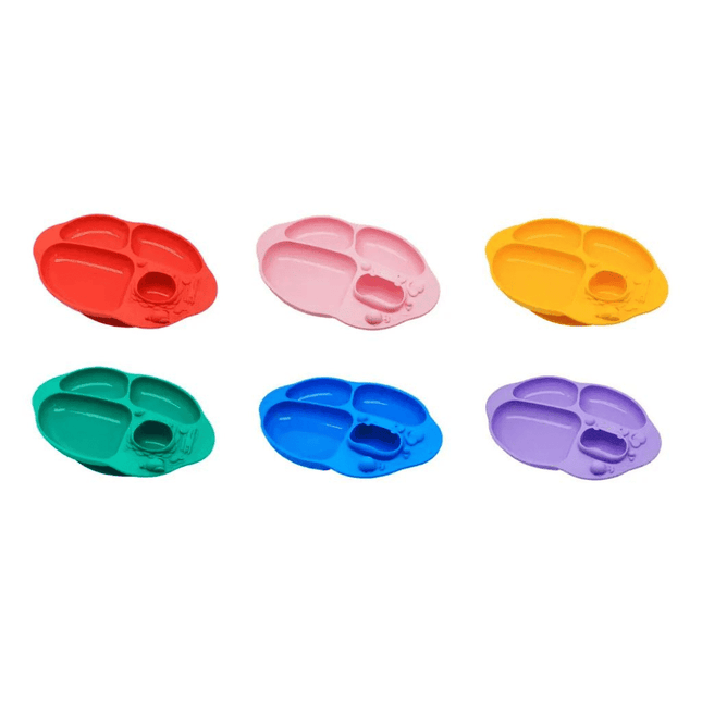 Marcus & Marcus -Yummy Dips Suction Divided Plate Willo the Whale-Purple-1875027462992302082