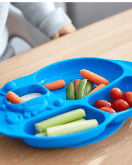 Marcus & Marcus -Yummy Dips Suction Divided Plate Willo the Whale-Purple-1875027462992302083