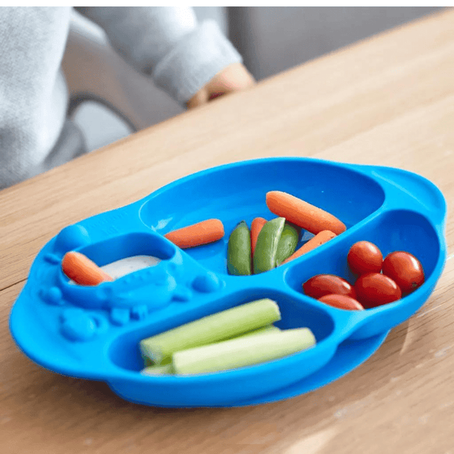 Marcus & Marcus -Yummy Dips Suction Divided Plate Willo the Whale-Purple-1875027462992302083