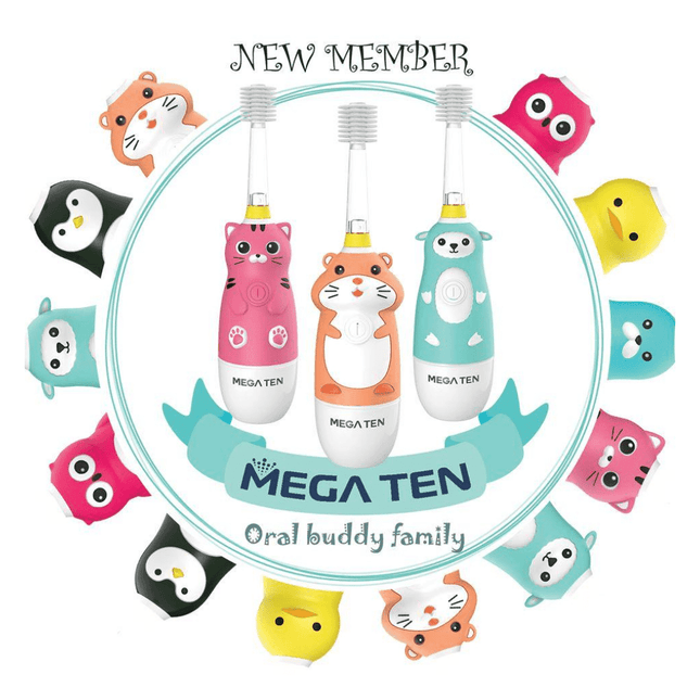 MEGA TEN 360-Degree Kids Electric Toothbrush with LED Light 1-4 Yrs Monkey-1875027403600957449