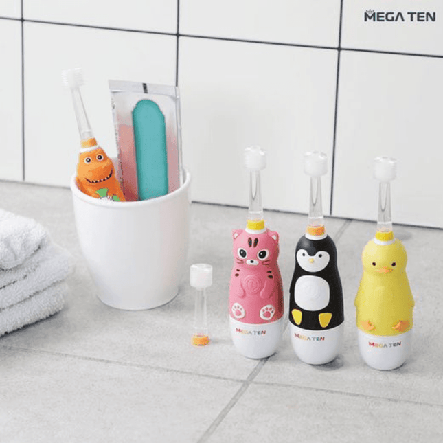 MEGA TEN 360-Degree Kids Electric Toothbrush with LED Light 1-4 Yrs Monkey-1875027403600957441