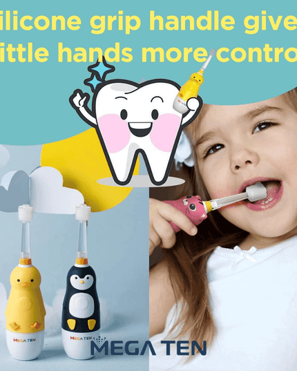 MEGA TEN 360-Degree Kids Electric Toothbrush with LED Light 4Yrs+ Black Cat-1875027403781312518