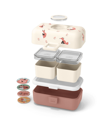 Monbento Tresor Graphic Kids's Bento Box- Cinnamon Fox Cinnamon Fox-1875027410882269187