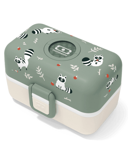 Monbento Tresor Graphic Kids's Bento Box- Green Raccoon Green Raccoon-1875027410735468544