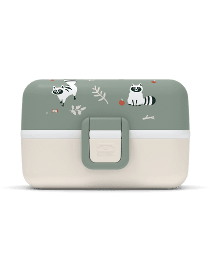 Monbento Tresor Graphic Kids's Bento Box- Green Raccoon Green Raccoon-1875027410735468545