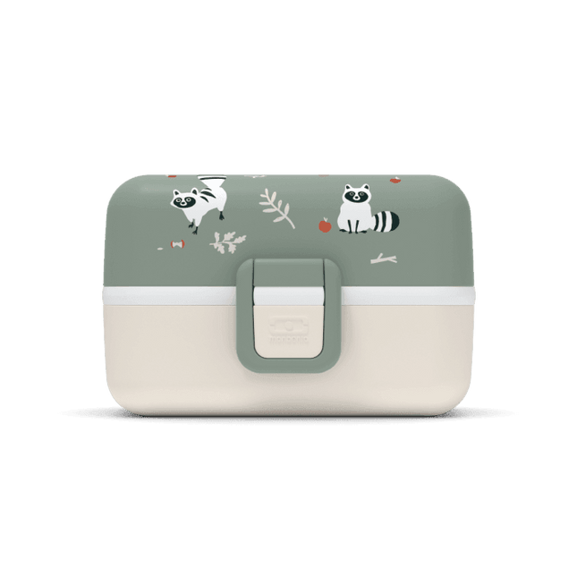 Monbento Tresor Graphic Kids's Bento Box- Green Raccoon Green Raccoon-1875027410735468545