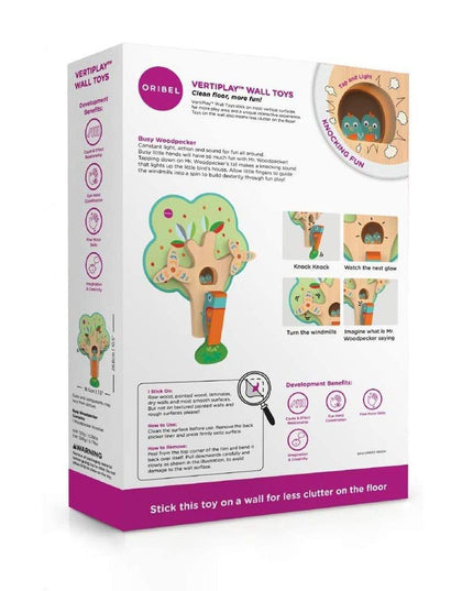 Oribel VertiPlay Wall Toy: Busy Woodpecker knocker-1875027552716853257
