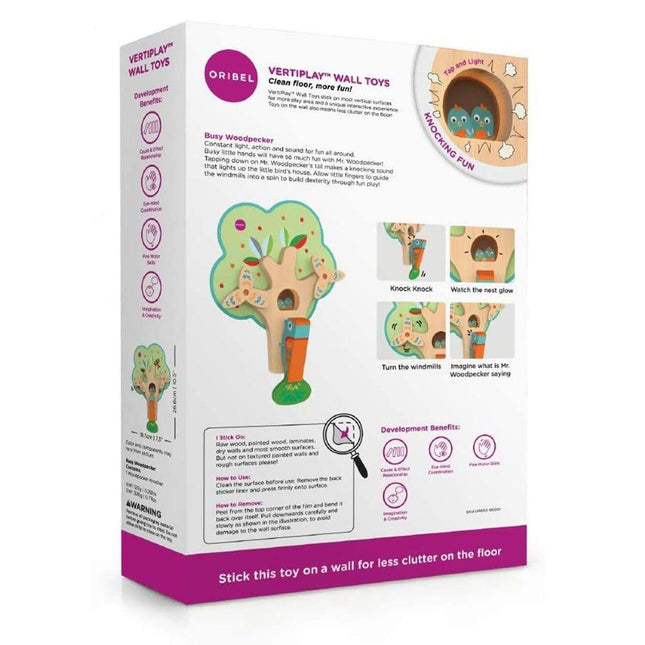 Oribel VertiPlay Wall Toy: Busy Woodpecker knocker-1875027552716853257