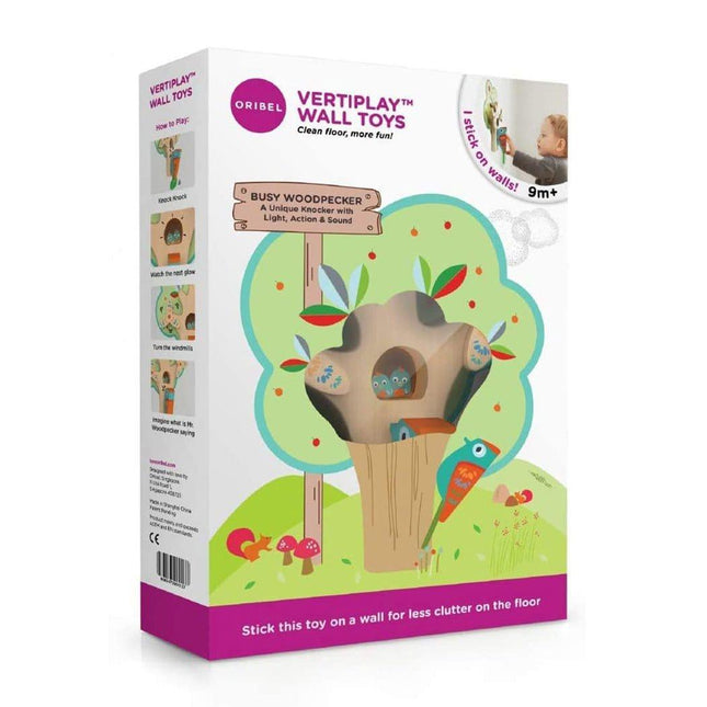 Oribel VertiPlay Wall Toy: Busy Woodpecker knocker-1875027552716853256