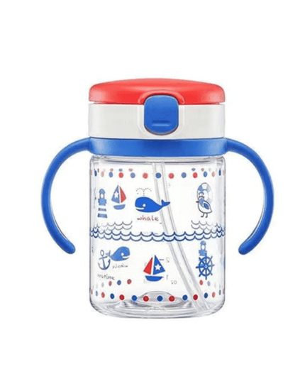 Richell - Aqulea Clear Straw Bottle Mug 200ml Blue Ocean-1875027469598330880