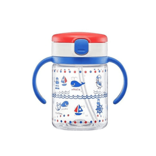Richell - Aqulea Clear Straw Bottle Mug 200ml Blue Ocean-1875027469598330880