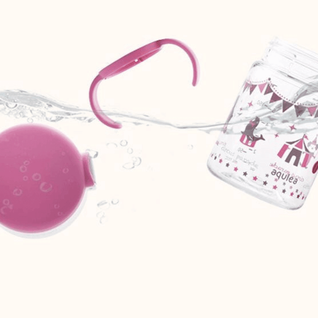 Richell - Aqulea Clear Straw Bottle Mug 200ml Pink Carousel-1875027469753520129