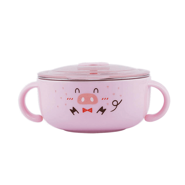 Richell Stainless Steel Bowl 370ml Pink-1875027420931821568