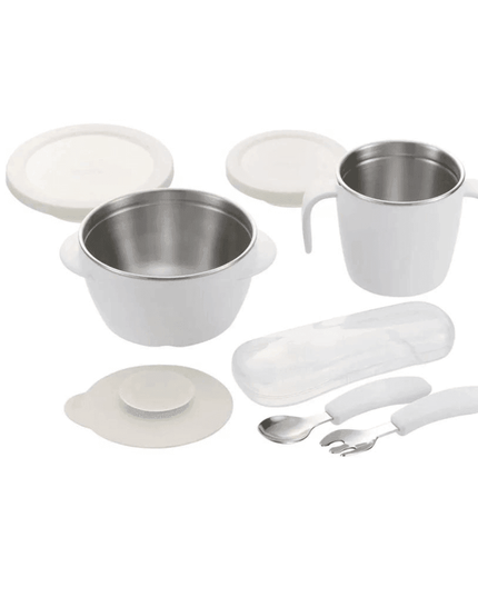 RICHELL TLI Stainless steel Feeding Set White-1875027405979127808