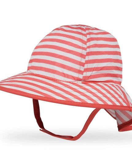Sunday Afternoon Infant Sun Sprout Hat UPF50+ | Coral/White Stripe Baby (6-12mth)-1875027457145442304