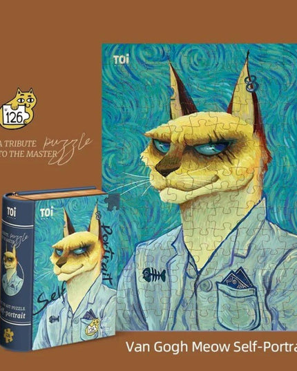 TOI Cat in Art Puzzle - Van Gogh?s Self Portrait-1875027504096481282