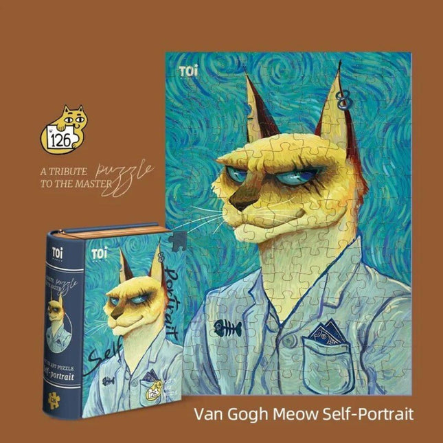 TOI Cat in Art Puzzle - Van Gogh?s Self Portrait-1875027504096481282