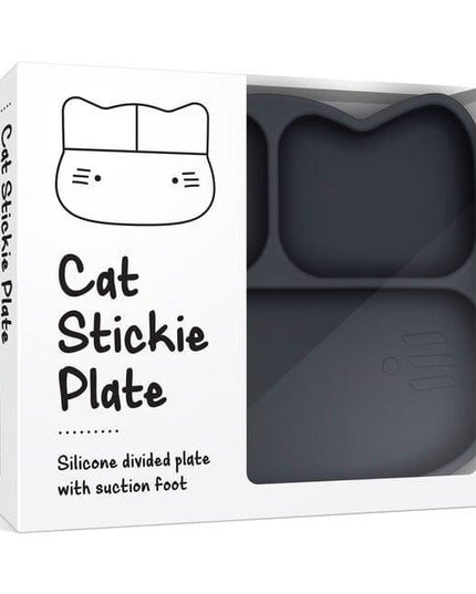 We Might Be Tiny Cat Stickie Plate - Charcoal Lid-1875027417358274564