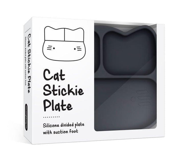 We Might Be Tiny Cat Stickie Plate - Charcoal Lid-1875027417358274564
