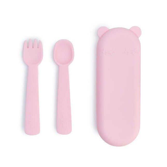 We Might Be Tiny Feedie Fork Spoon Set- Powder Pink-1875027435410558976
