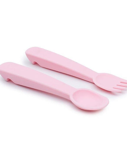 We Might Be Tiny Feedie Fork Spoon Set- Powder Pink-1875027435410558978