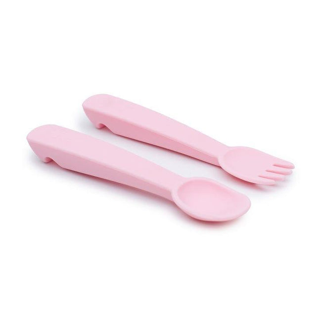 We Might Be Tiny Feedie Fork Spoon Set- Powder Pink-1875027435410558978